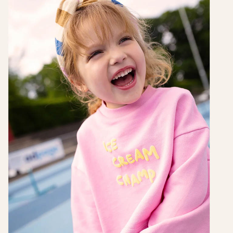 Sproet & Sprout Sproet&Sprout Boxy batman sleeve ice cream - podium pink