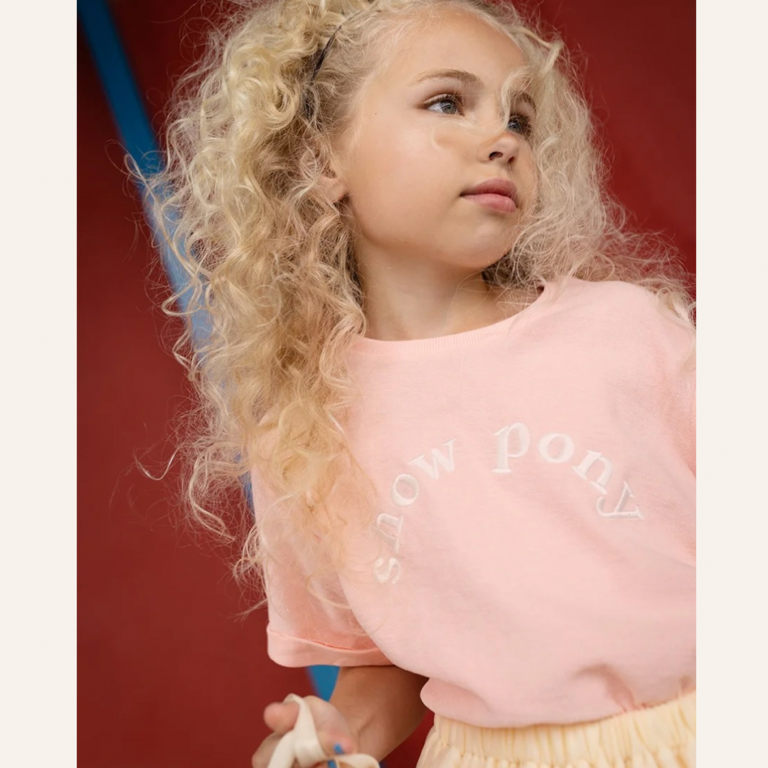 Sproet & Sprout Sproet&Sprout Terry T-shirt show pony - Blush pink
