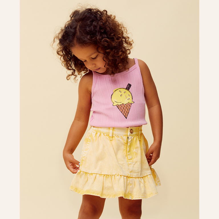 Sproet & Sprout Sproet&Sprout Girls spaghetti top ice cream - podium pink