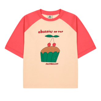 Jelly Mallow Jellymallow Cherry cupcake raglan t-shirt
