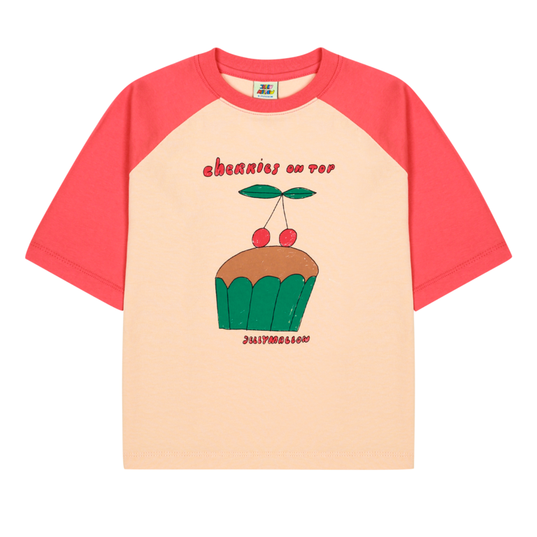 Jelly Mallow Jellymallow Cherry cupcake raglan t-shirt