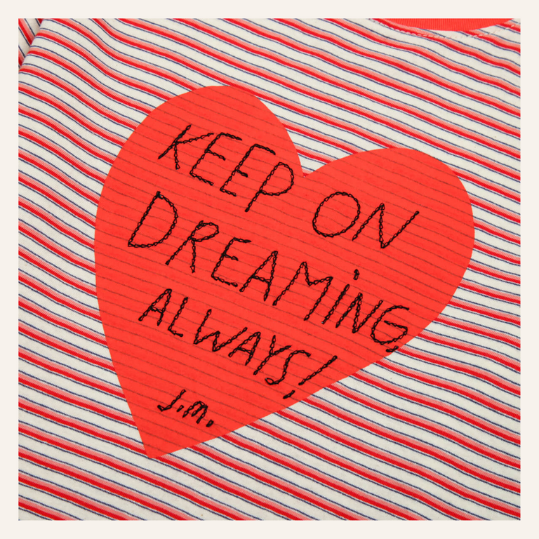 Jelly Mallow Jellymallow Heartchain stripe t-shirt | Red