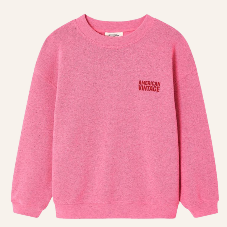 American Vintage AMV Kid sweatshirt Evona -  Overdyed Raspberry
