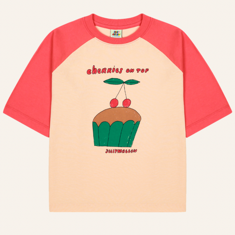 Jelly Mallow Jellymallow Cherry cupcake raglan t-shirt