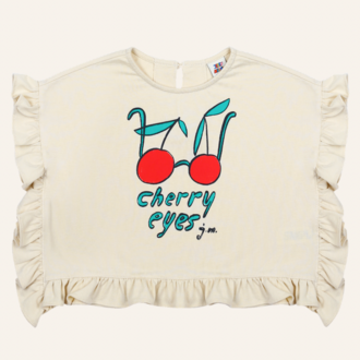 Jelly Mallow Jellymallow Cherry frill sleeveless t-shirt