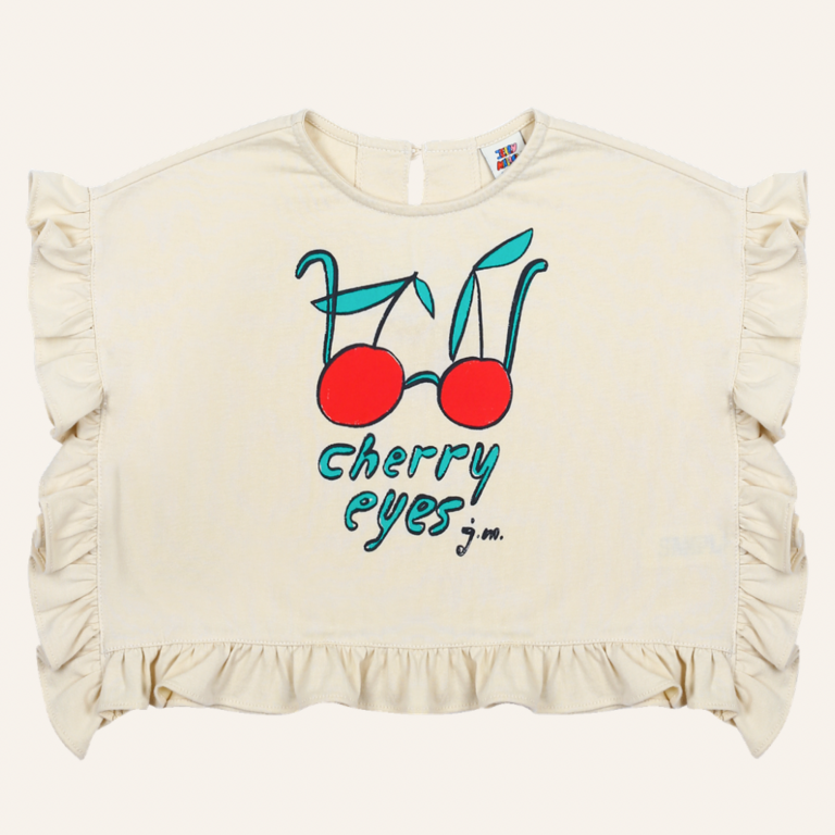 Jelly Mallow Jellymallow Cherry frill sleeveless t-shirt