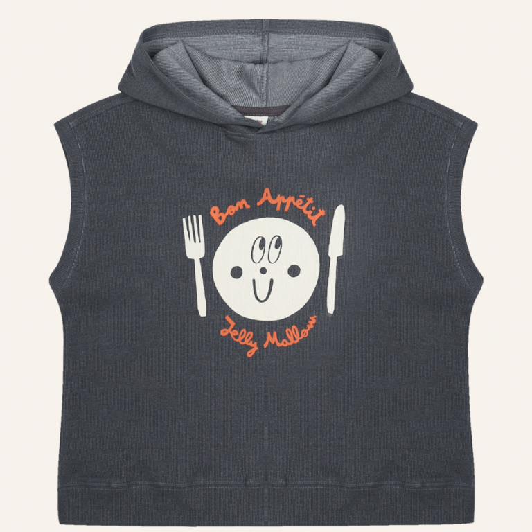 Jelly Mallow Jellymallow Plate waffle sleeveless hoodie t-shirt