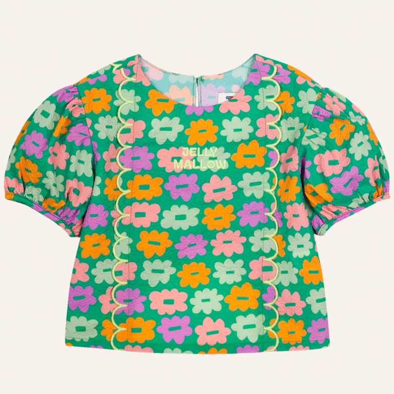Jelly Mallow Jellymallow Flower seersucker blouse