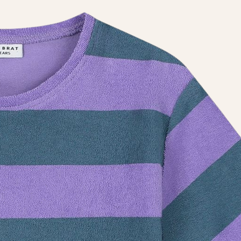 Daily Brat Daily Brat striped towel T-shirt - Teal