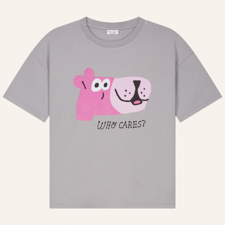Daily Brat Daily Brat Who cares T-shirt - Ultimate gray