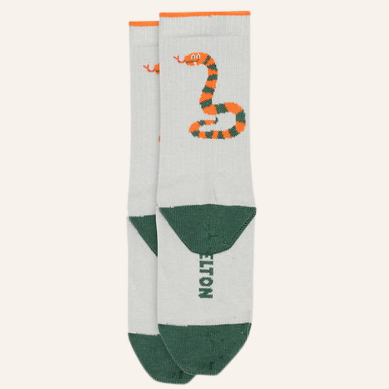 Melton Melton Snaketastic socks - Pearl grey melange