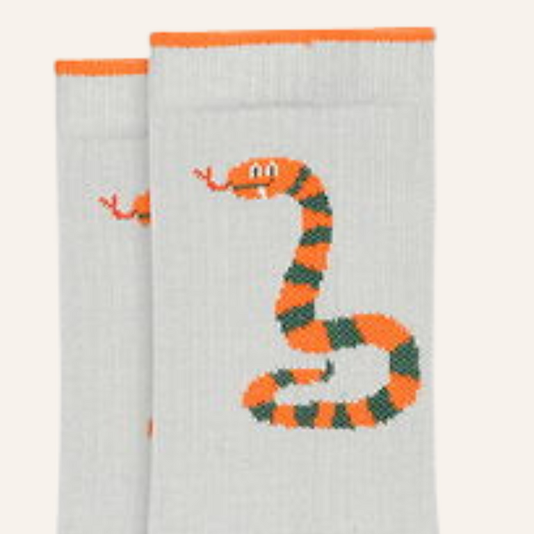 Melton Melton Snaketastic socks - Pearl grey melange