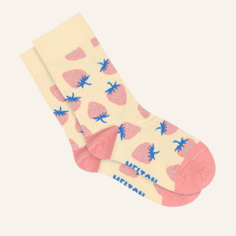 Melton Melton Strawberry  socks - Shortbread
