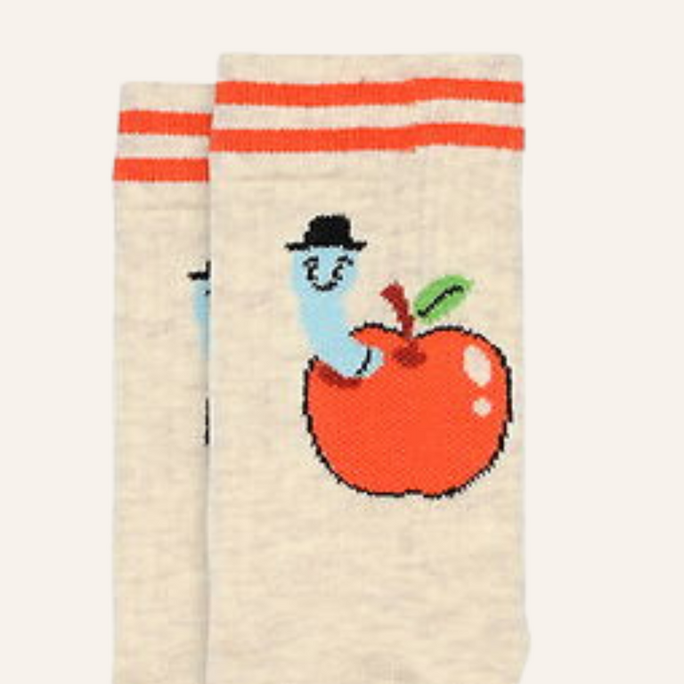 Melton Melton Apple friends socks - Beige melange