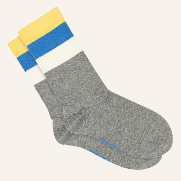 Melton Melton Wide stripes socks -  Grey melange