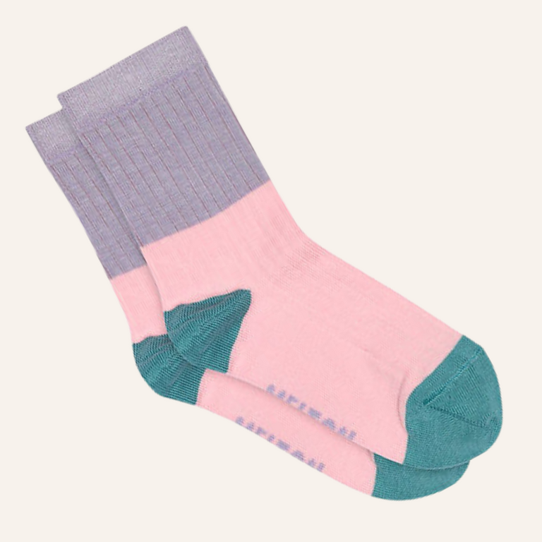 Melton Melton Block colour socks -  Pink nectar