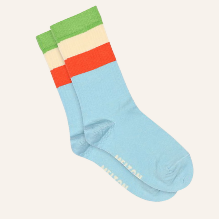 Melton Melton wide stripe socks - Kiwi