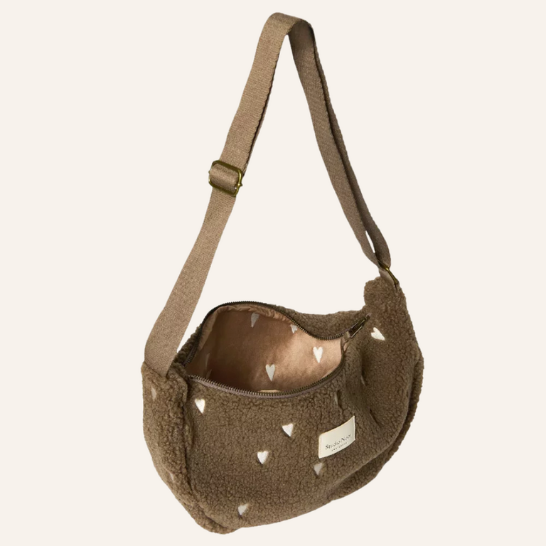 Studio Noos Studio Noos Teddy Adult Fanny Pack | Brown Hearts