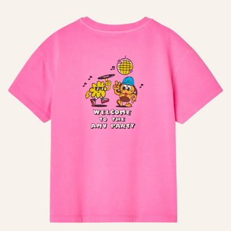 American Vintage AMV Kid tee-shirt fizvalley backprint - Rose Fluo
