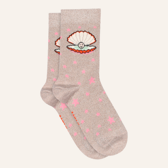 Melton Melton Shell glitter socks - Pink nectar