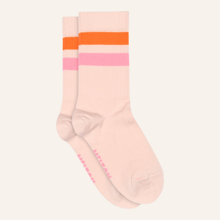 Melton Melton Sporty stripe socks - Crystal pink