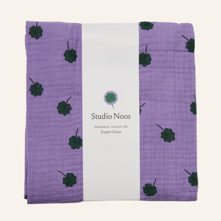 Studio Noos Studio Noos Swaddle Print Large | Purple Clover