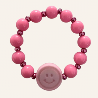 By Melo By Melo armbandje - Roze smiley