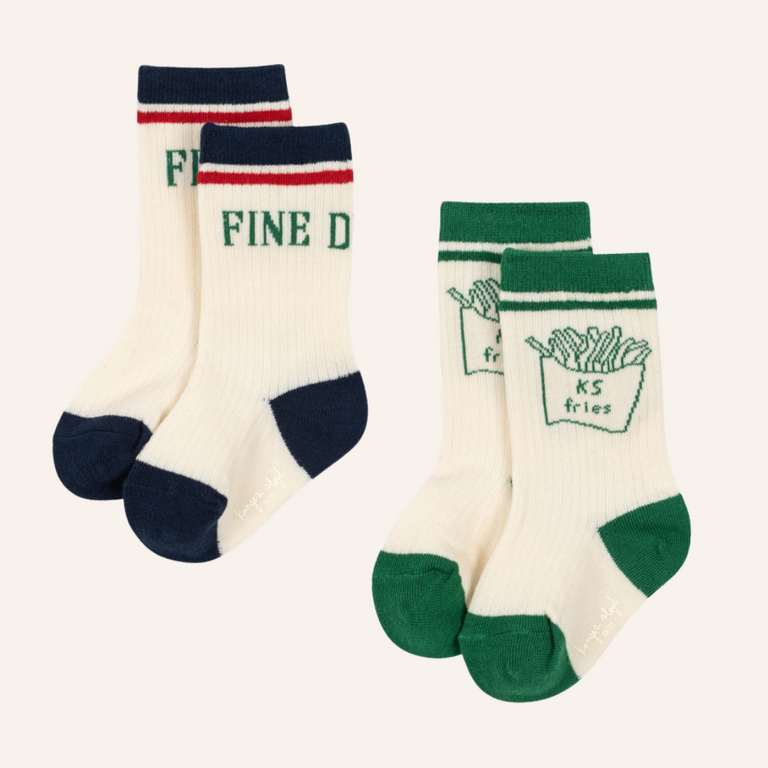 Konges Sløjd Konges Slojd 2-pack rib fries socks - Fine dinnig