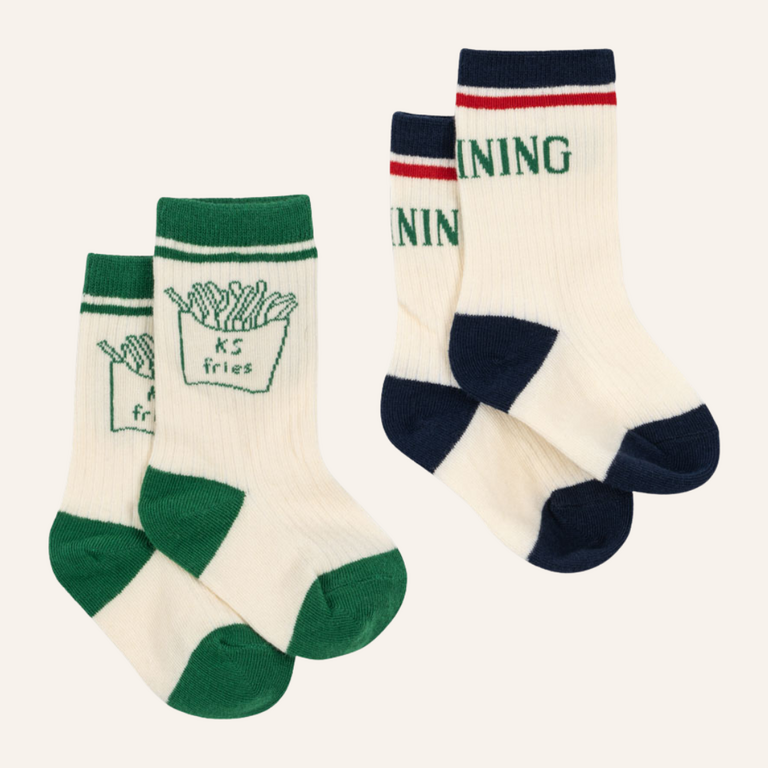 Konges Sløjd Konges Slojd 2-pack rib fries socks - Fine dinnig