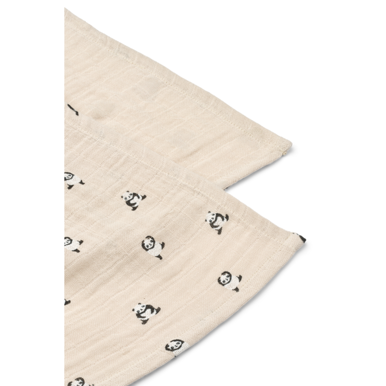 Liewood Liewood Lewis muslin 2-pack - Mini panda/sandy mix