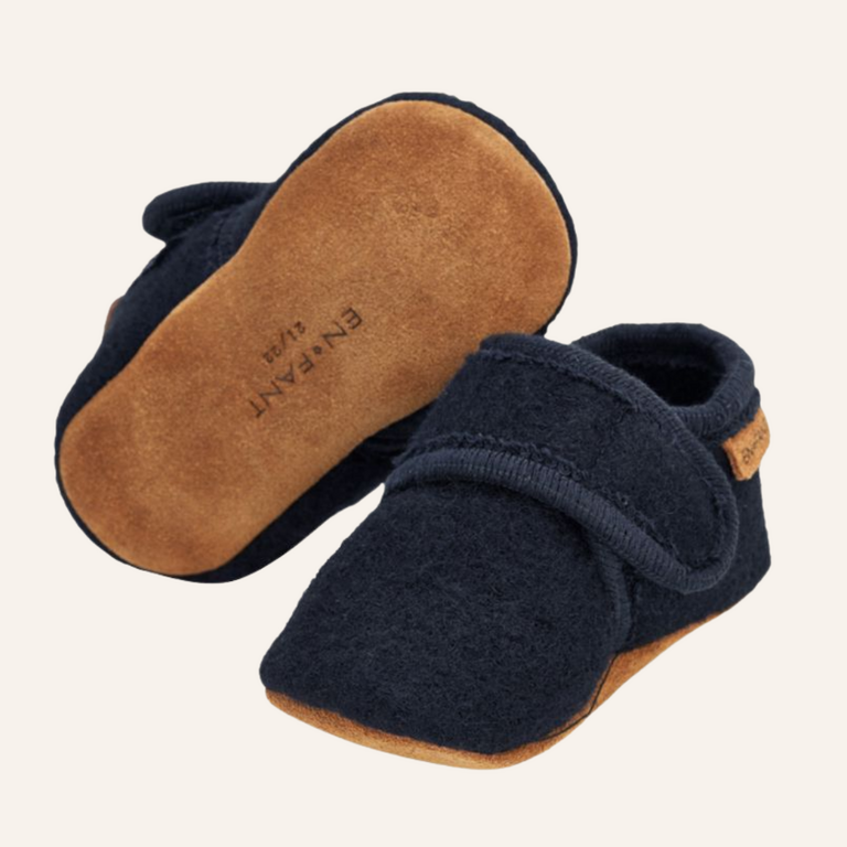 Enfant Enfant Baby Wool Slippers | Navy