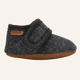 Enfant Enfant Baby Wool Slippers | Dark Grey Melange