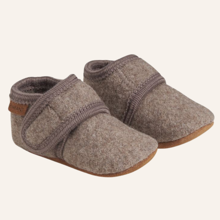 Enfant Enfant Baby Wool Slippers | Walnut