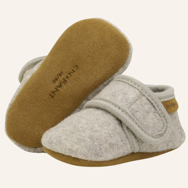 Enfant Enfant Baby Wool Slippers | Sand Melange
