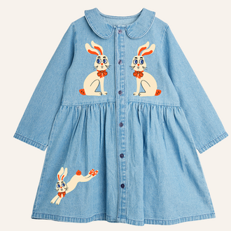 Mini Rodini Mini Rodini Denim rabbit dress - Blue