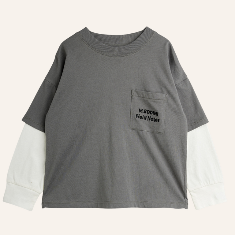 Mini Rodini Mini Rodini Field notes tee - Grey