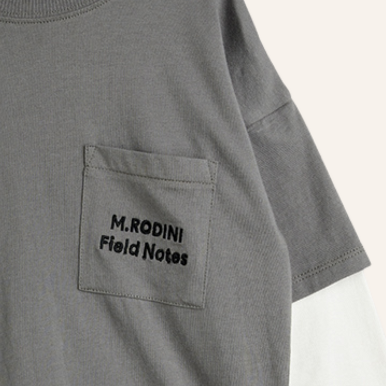 Mini Rodini Mini Rodini Field notes tee - Grey