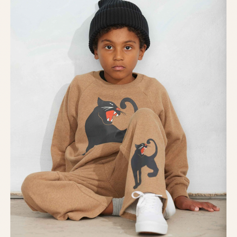 Mini Rodini Mini Rodini Panther melange sweatshirt - Brown