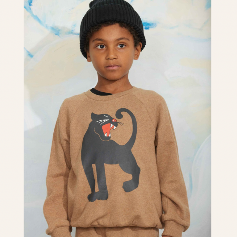 Mini Rodini Mini Rodini Panther melange sweatshirt - Brown