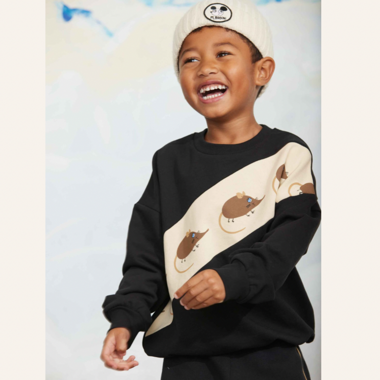 Mini Rodini Mini Rodini Elephant shrew sweatshirt - Black