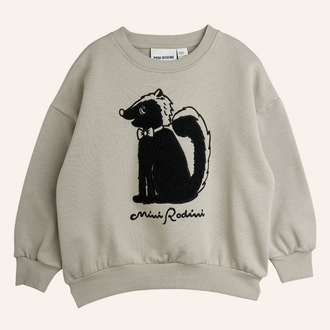 Mini Rodini Mini Rodini Skunk chenille sweatshirt - Grey