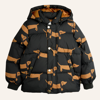 Mini Rodini Mini Rodini Dog hooded puffer - Black