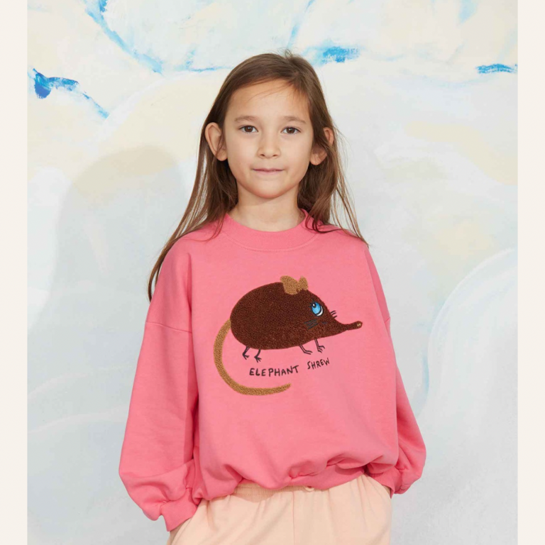 Mini Rodini Mini Rodini Elephant Shrew Chenille sweatshirt - Pink
