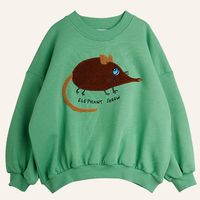 Mini Rodini Mini Rodini elephant Chenille sweatshirt - Green