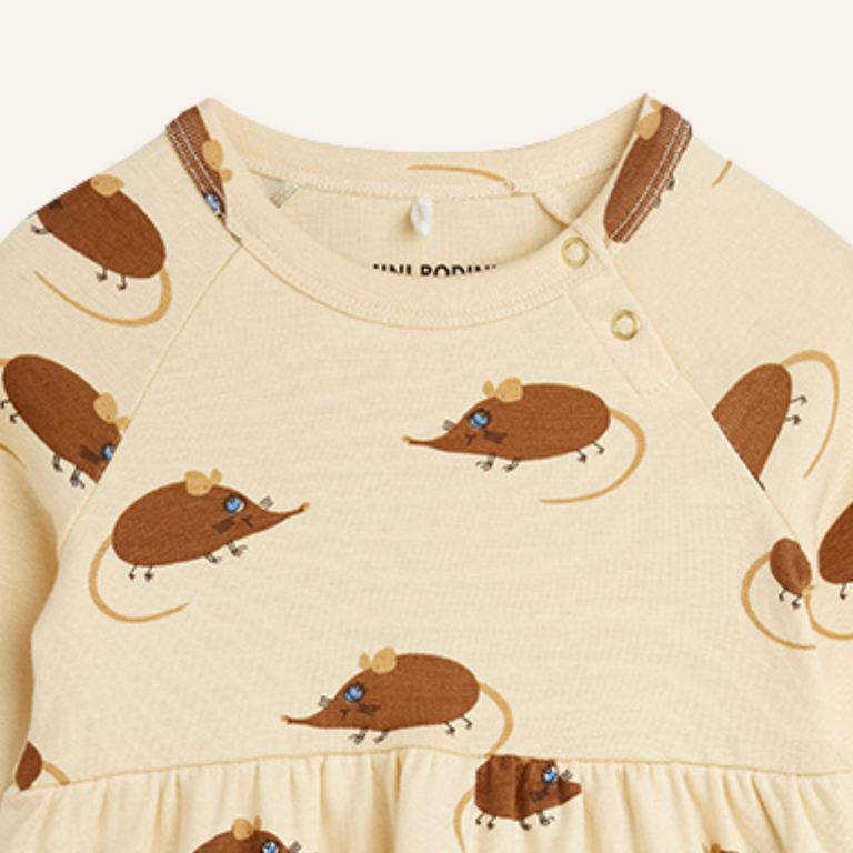 Mini Rodini Mini Rodini Elephant dress - Beige
