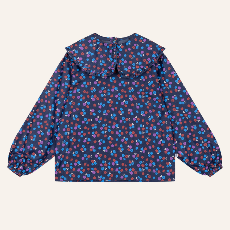 Repose AMS Repose AMS Fancy Collar Blouse - Scattered Petals