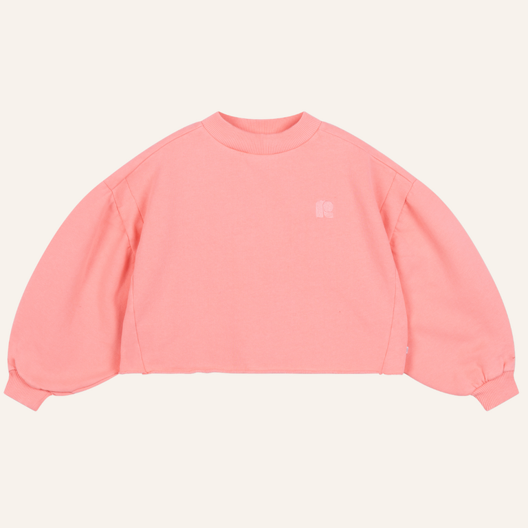 Repose AMS Repose AMS Crop Heart Sweater - Cheeky Flamingo