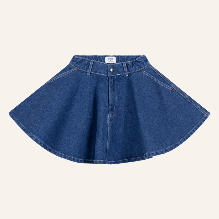 Repose AMS Repose AMS Arc Denim Skirt - Faded mid Blue