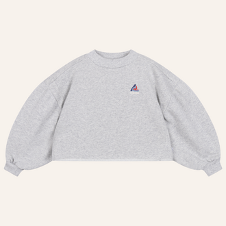 Repose AMS Repose AMS Crop Heart Sweater - Light Mixed Grey
