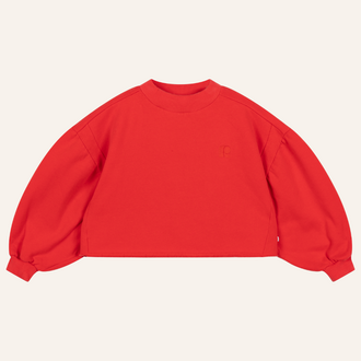 Repose AMS Repose AMS Crop Heart Sweater - Firecracker Red